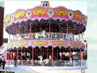 double decker amusement carousel ride