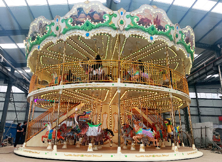 Double decker carousel ride