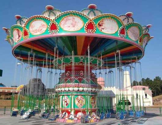 large amusement park swing rides