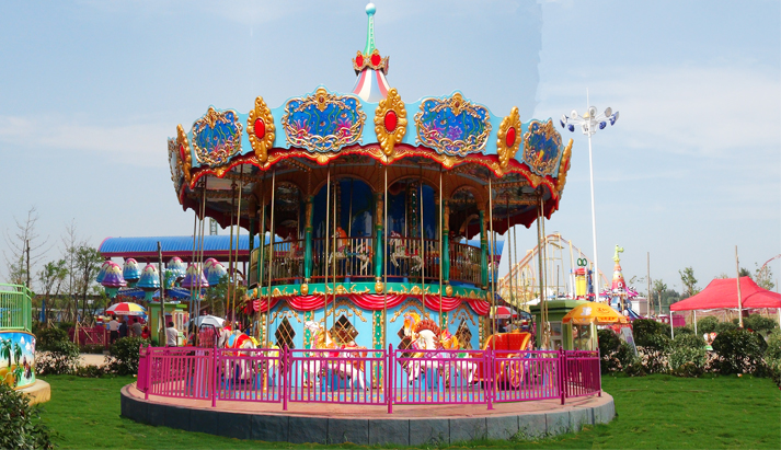 Two story carousel ride with 68 seats